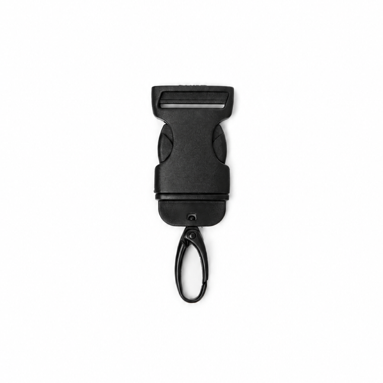 V-Flat buckle release attachment options for custom RPET lanyards