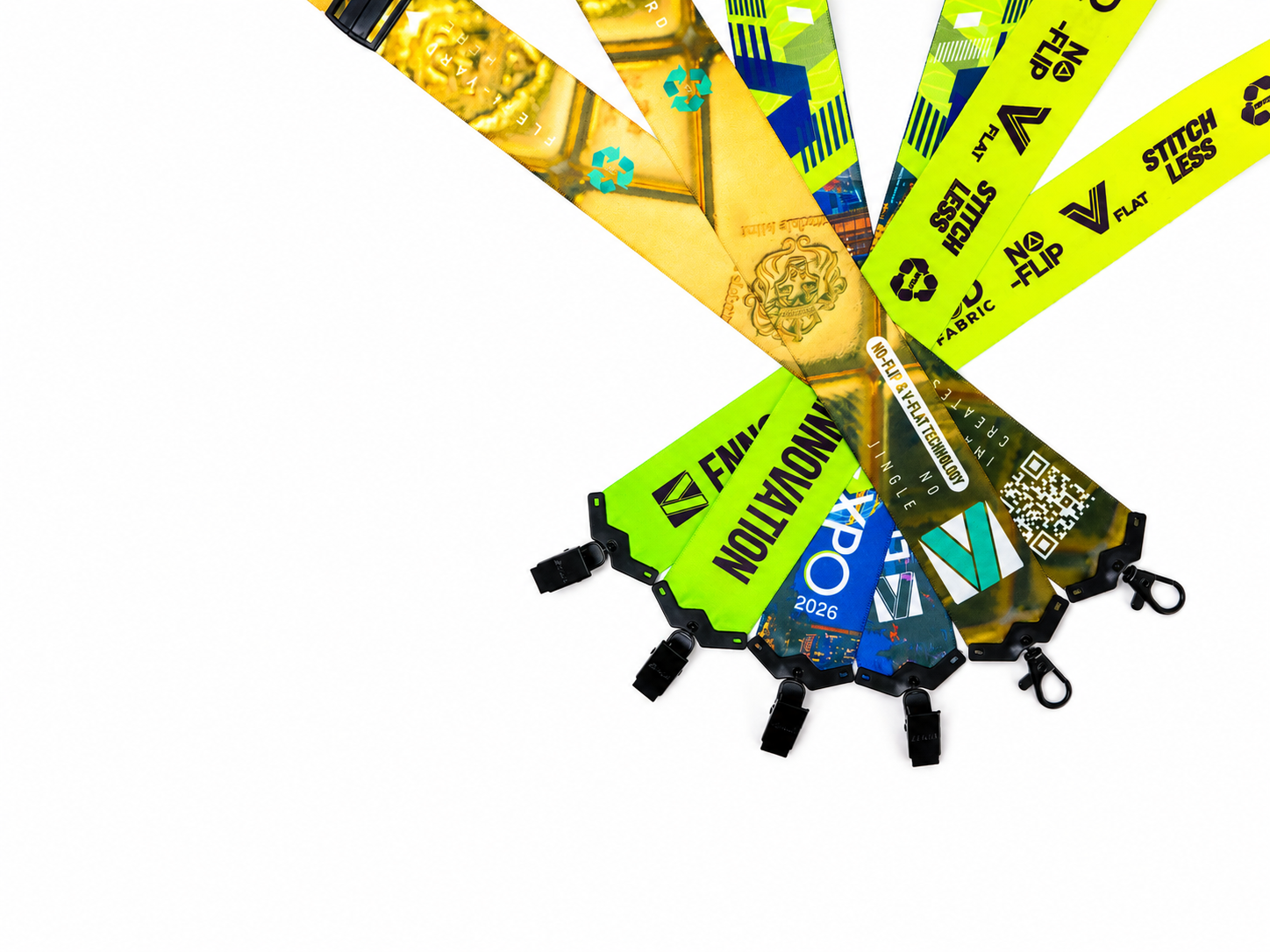 Ehua 50D RPET custom lanyard print clarity detail