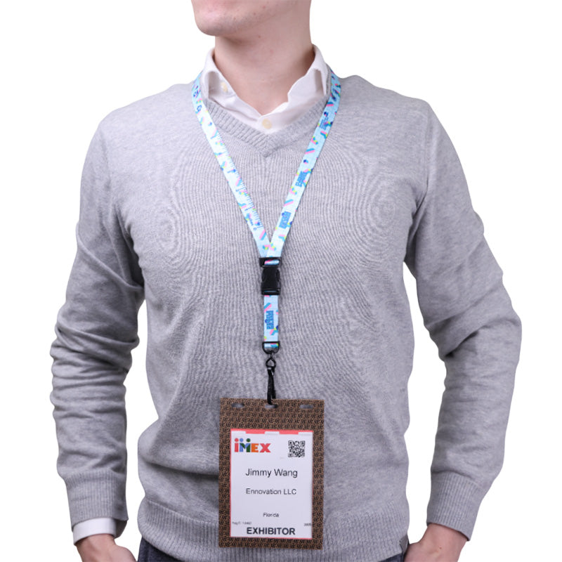 5/8" V-Flat™ 3-Piece Sublimated RPET Lanyard with J-Hook (2)