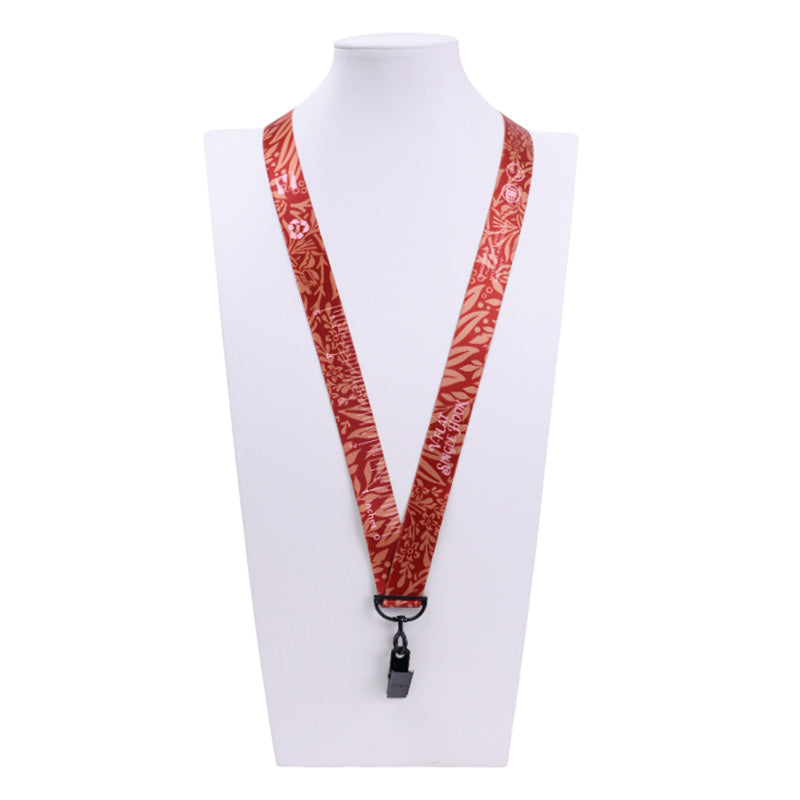 3/4" V-Flat™ Bull-dog Clip Lanyard with Safety Breakaway