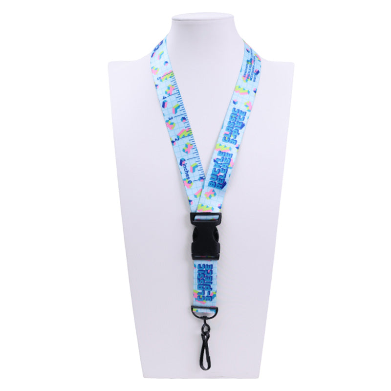 1" V-Flat™ 3-Piece Sublimated RPET Lanyard with J-Hook