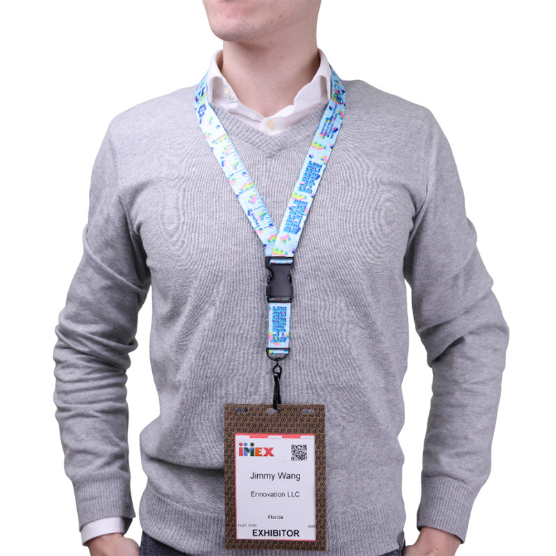 1" V-Flat™ 3-Piece Sublimated RPET Lanyard with J-Hook (2)