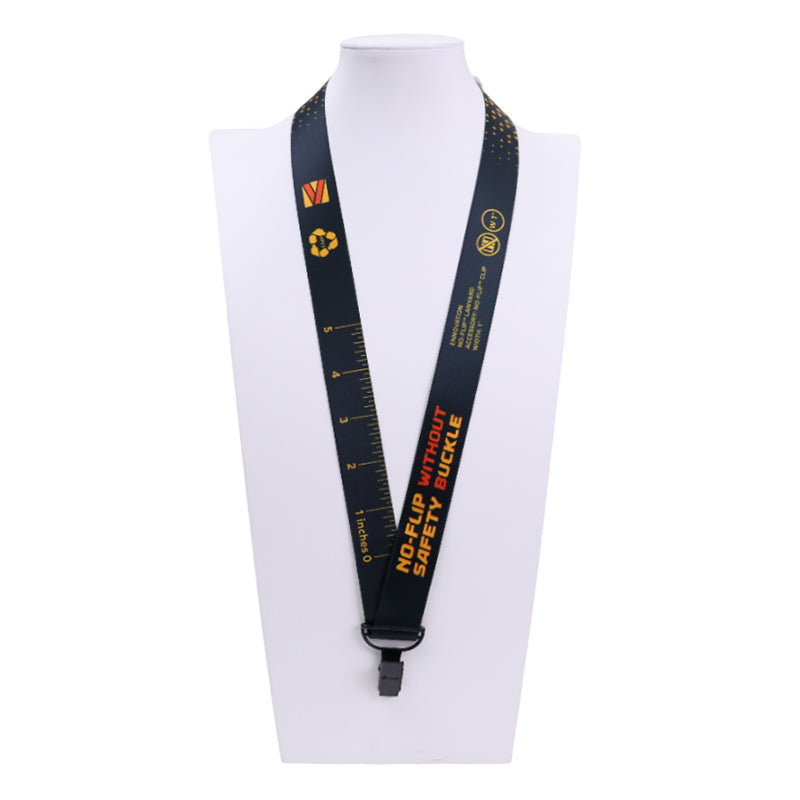 1" V-Flat™ No-Flip™ & Stitchless Full Color RPET Lanyard without Safety Breakaway