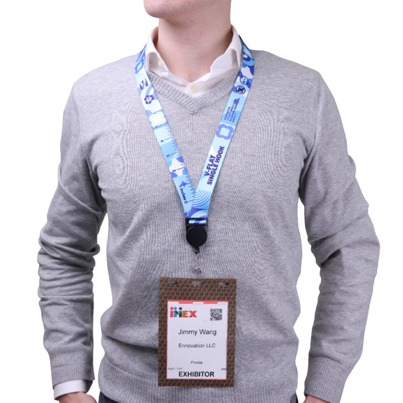 1"  Badge Reel™ V-Flat™ Stitchless Lanyard without safety neck breakaway (2)