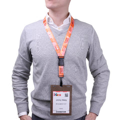 1" V-Flat™ 3-Piece Sublimated RPET Lanyard with Bulldog Clip