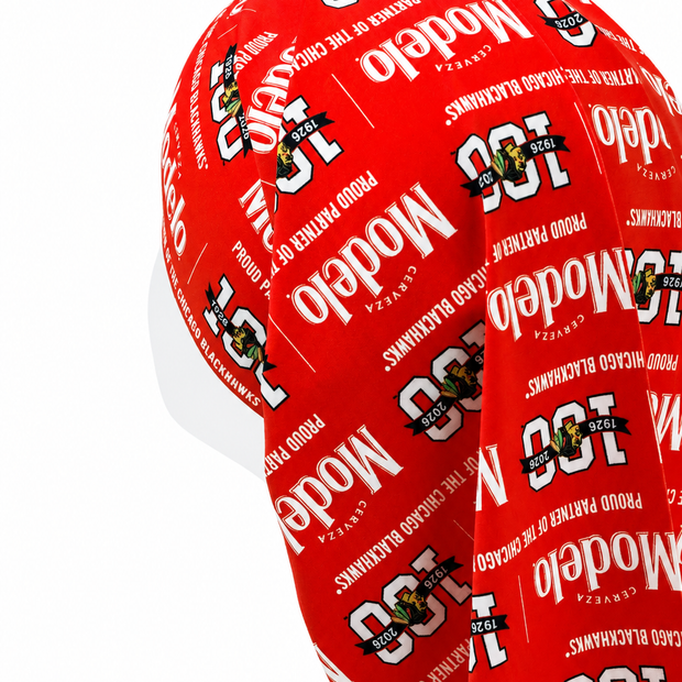 Close-up of custom printed RPET stretch fabric