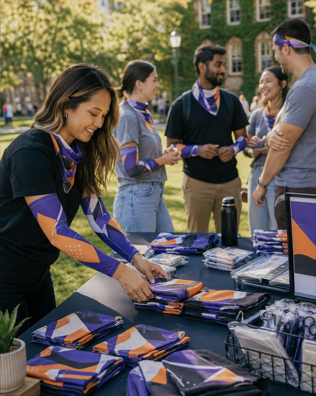 Custom printed socks for campus programs