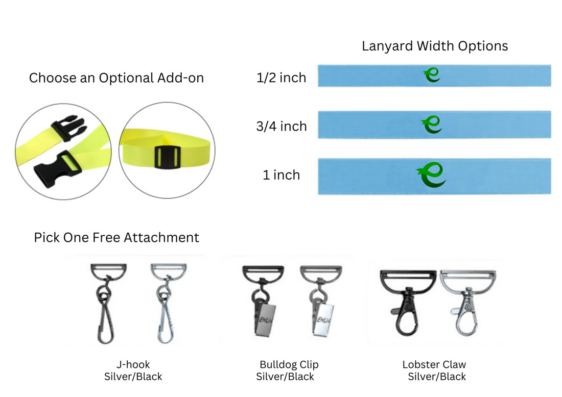 3/4" Full Color RPET Double Ended Lanyard with Choice of Attachment