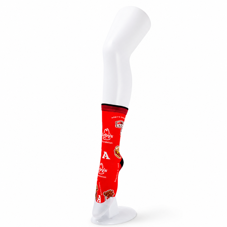 Mid-calf custom printed sock direction