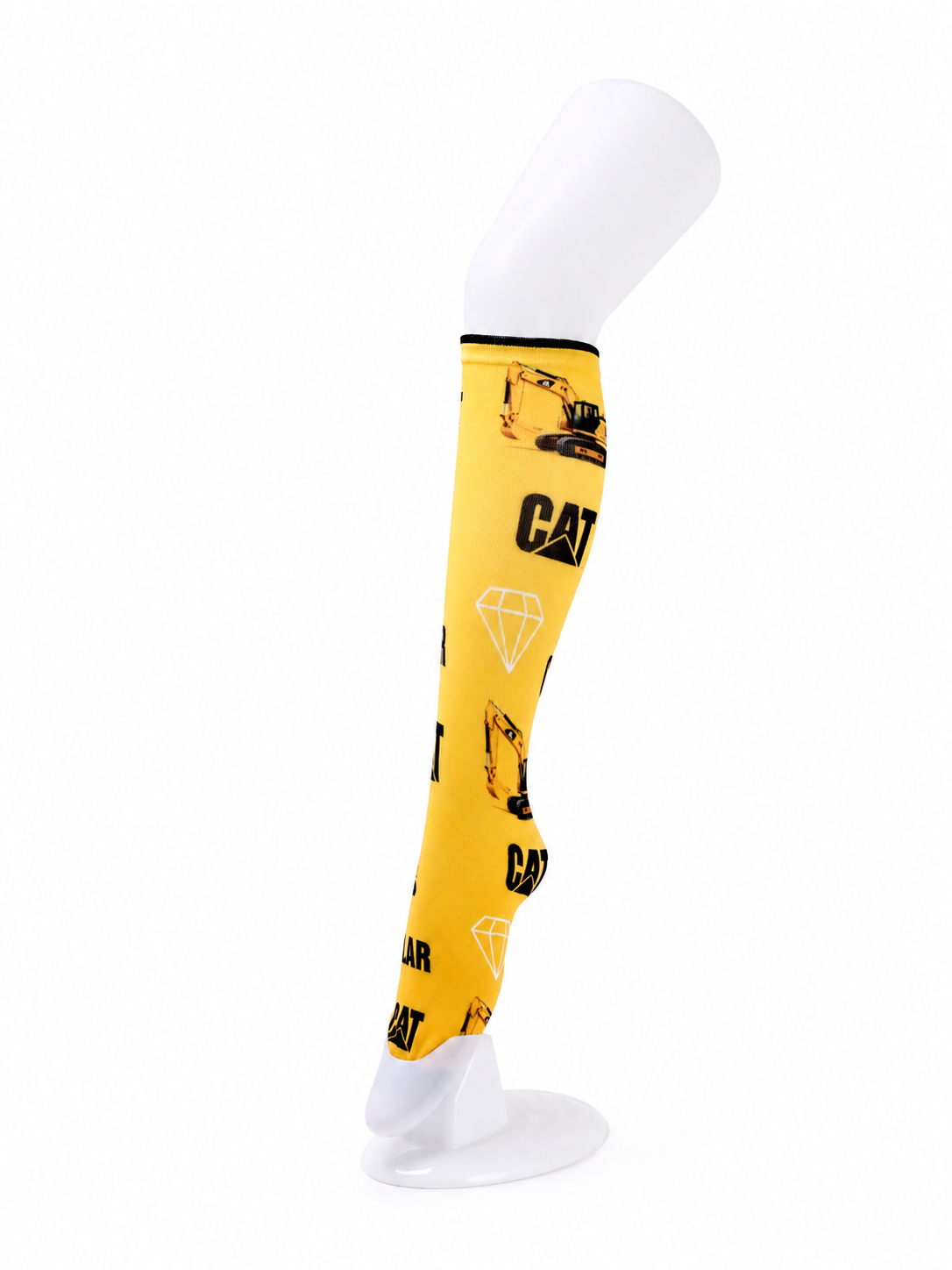 Custom printed sock with print zone hotspot diagram